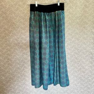Ethnic Wide-Leg Ankle Pants
